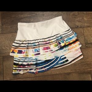 Lucky In Love Tennis Scallop Skirt Multi-Colored